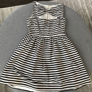 Kate Spade Silk Black & White Strip Bow Dress